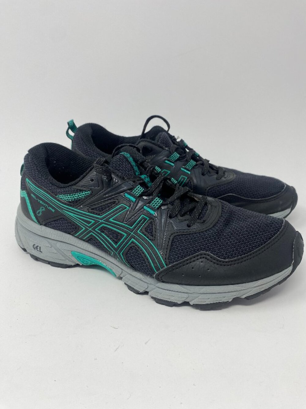 Asics Gel Venture 8 Running Shoes Womens 8 Black Teal Baltic Jewel 1012B230